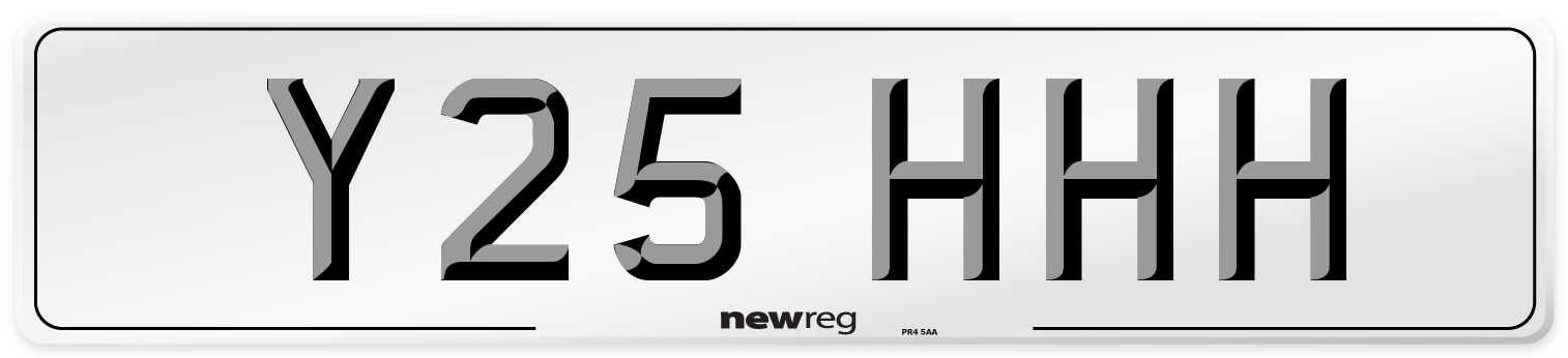 Y25 HHH Number Plate from New Reg